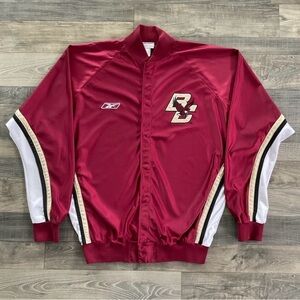VTG Reebok Boston College BC Eagles Warmup Jacket Men’s 46 +3” TALL Maroon White